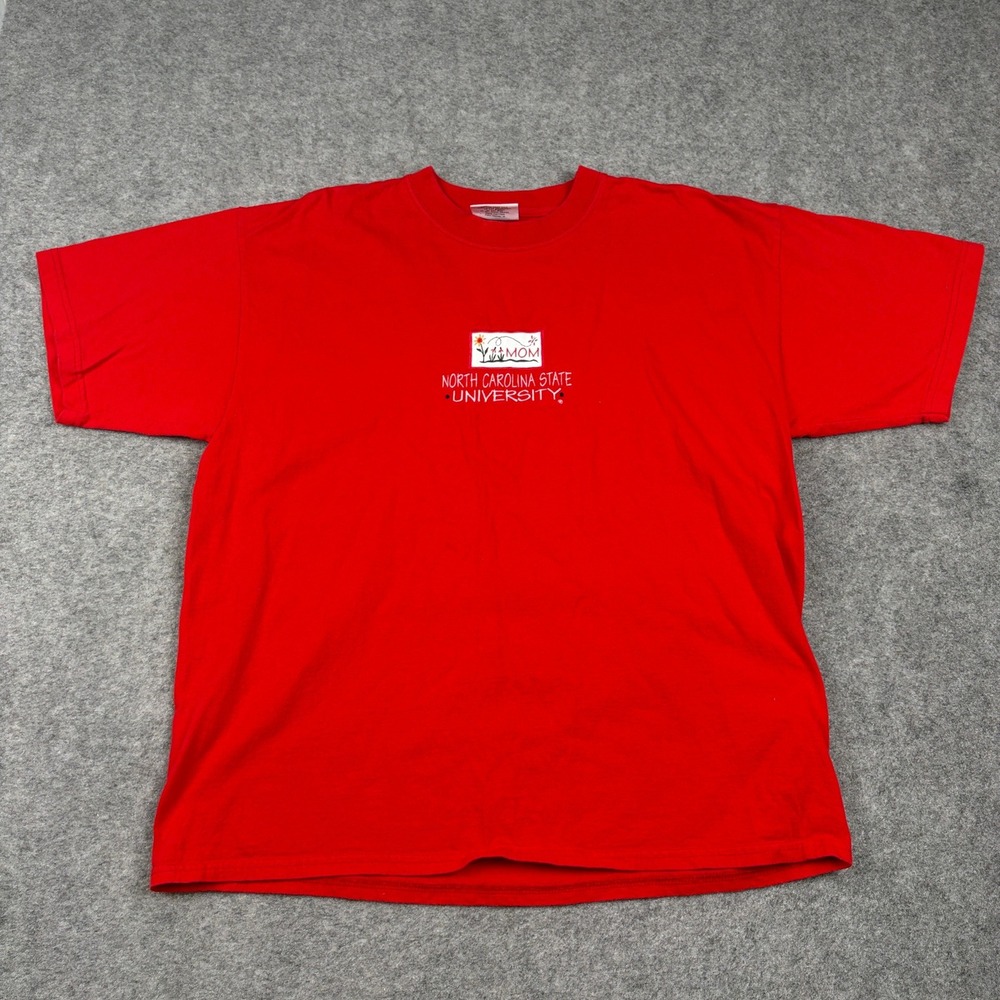 USA Player Sportswear T Shirt Unisex XL NC State University Mom Red Vintage 90s